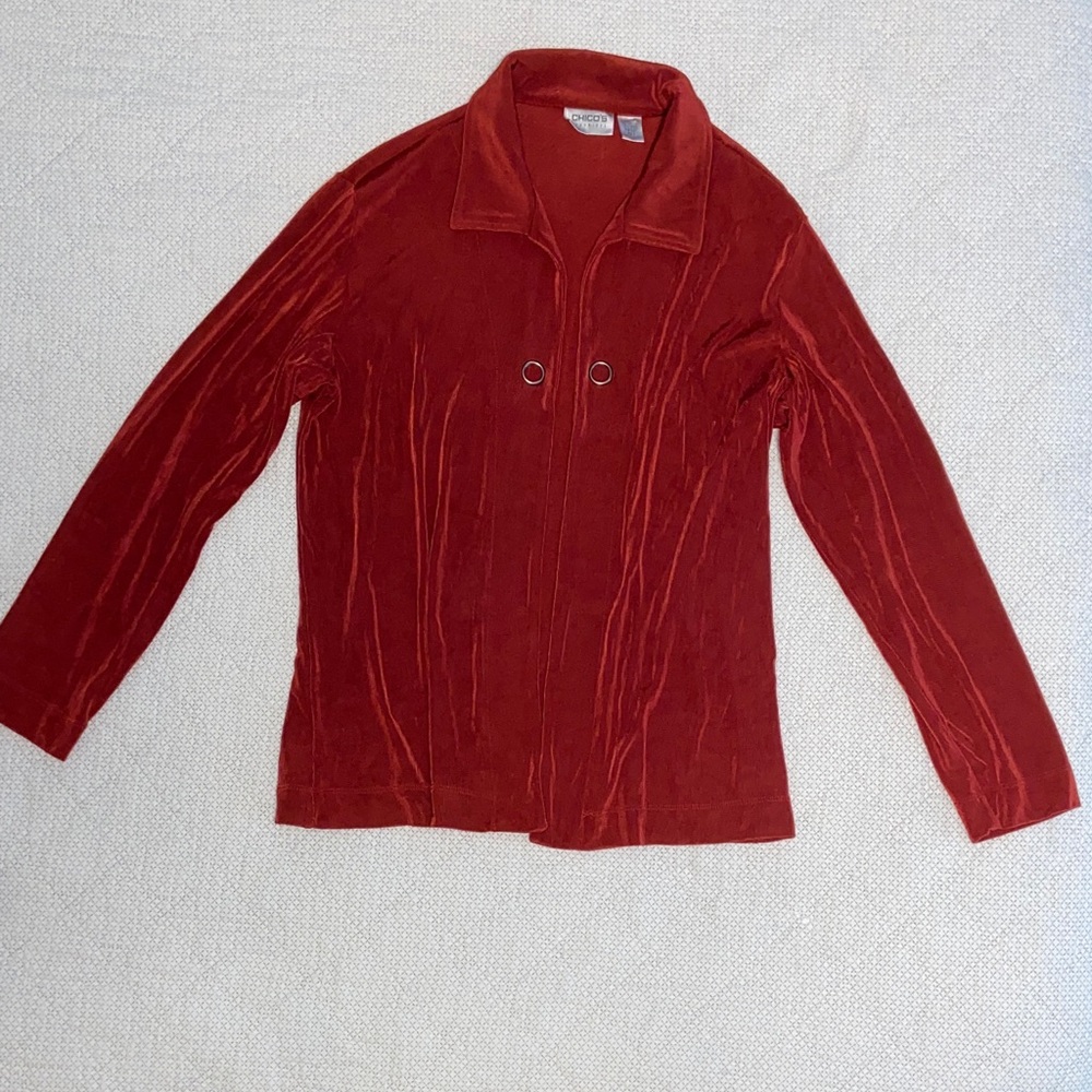 Red Velvet Long Sleeve Shirt jacket cape